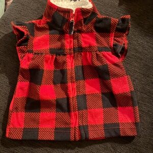 Carter's Red and Black Plaid Vest